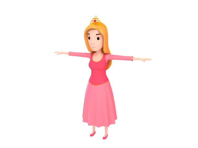 cartoongirl006 princess Model 3D .c4d .max .obj .3ds .fbx .stl .blend 