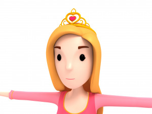 cartoongirl006 princess Model 3D