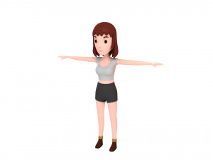3d cartoon girl 007 girl 3D Model