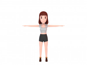 3d cartoon girl 007 girl 3D Модель