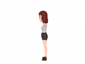 3d cartoon girl 007 girl 3D Модель