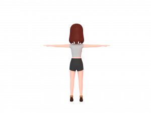 3d cartoon girl 007 girl 3D Модель