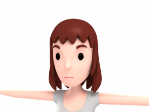 3d cartoon girl 007 girl 3D Модель