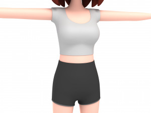 3d cartoon girl 007 girl 3D Модель