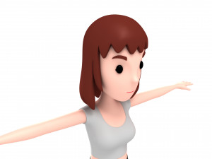 3d cartoon girl 007 girl 3D Модель