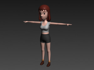 3d cartoon girl 007 girl 3D Модель
