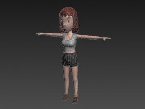3d cartoon girl 007 girl 3D Модель