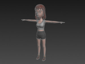 3d cartoon girl 007 girl 3D Модель