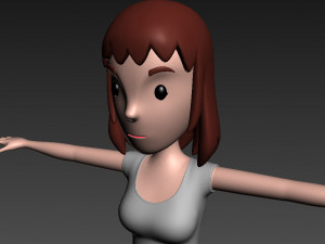 3d cartoon girl 007 girl 3D Модель
