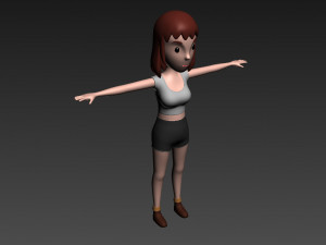 3d cartoon girl 007 girl 3D Модель