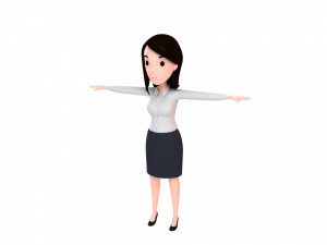 cartoon girl 008 office girl 3D मॉडल