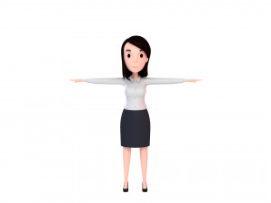cartoon girl 008 office girl 3Dモデル