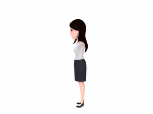 cartoon girl 008 office girl 3Dモデル