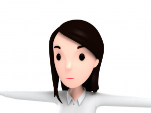 cartoon girl 008 office girl 3Dモデル