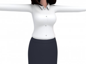 cartoon girl 008 office girl 3Dモデル