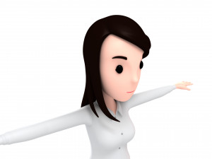 cartoon girl 008 office girl 3Dモデル