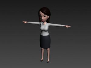 cartoon girl 008 office girl 3Dモデル