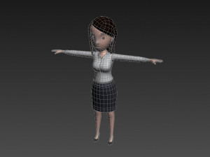 cartoon girl 008 office girl 3Dモデル