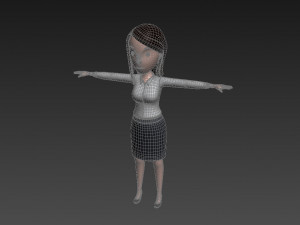 cartoon girl 008 office girl 3Dモデル