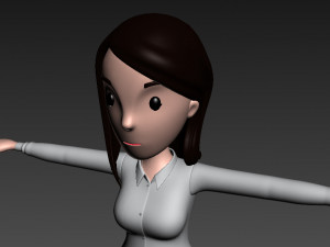 cartoon girl 008 office girl 3Dモデル