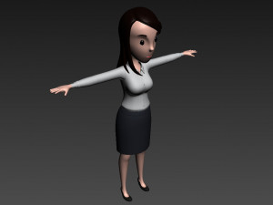 cartoon girl 008 office girl 3Dモデル