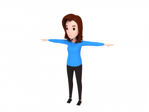 cartoon girl 009 girl 3D 模型