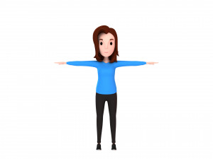 cartoon girl 009 girl Model 3D
