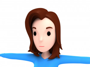 cartoon girl 009 girl Model 3D