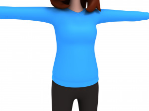 cartoon girl 009 girl Model 3D