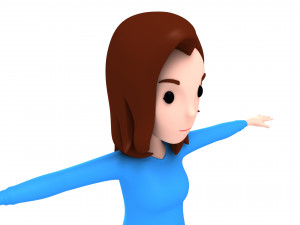 cartoon girl 009 girl Model 3D
