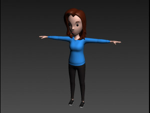 cartoon girl 009 girl Model 3D
