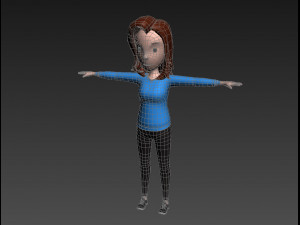 cartoon girl 009 girl Model 3D