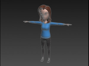 cartoon girl 009 girl Model 3D
