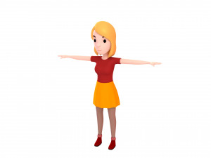 cartoon girl 010 girl 3D Model