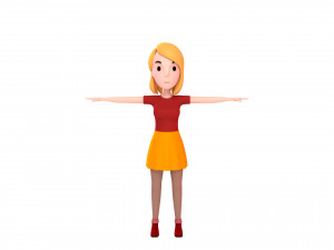 cartoon girl 010 girl 3D Model