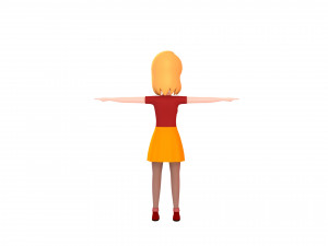 cartoon girl 010 girl 3D Model