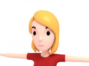 cartoon girl 010 girl 3D Model