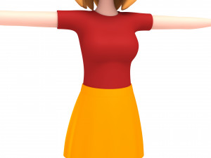 cartoon girl 010 girl 3D Model