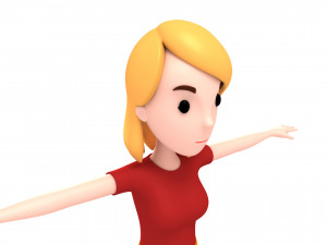 cartoon girl 010 girl 3D Model