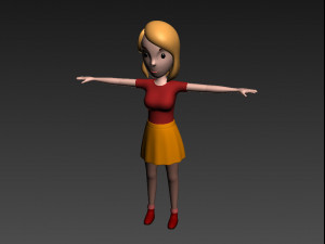cartoon girl 010 girl 3D Model