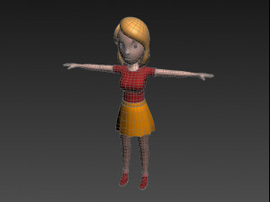 cartoon girl 010 girl 3D Model