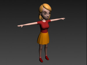 cartoon girl 010 girl 3D Model