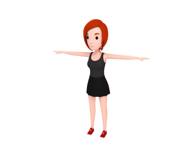 3d cartoon girl 011 girl Modello 3D .c4d .max .obj .3ds .fbx .stl .blend 