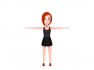 3d cartoon girl 011 girl Modello 3D