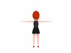 3d cartoon girl 011 girl Modello 3D