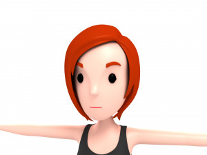 3d cartoon girl 011 girl Modello 3D
