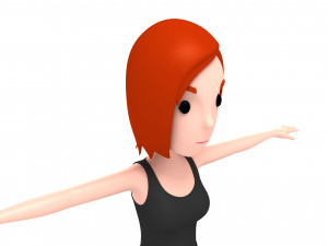 3d cartoon girl 011 girl Modello 3D
