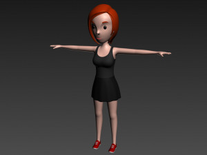 3d cartoon girl 011 girl Modello 3D