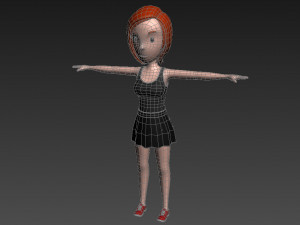 3d cartoon girl 011 girl Modello 3D