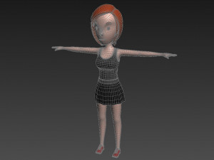3d cartoon girl 011 girl Modello 3D